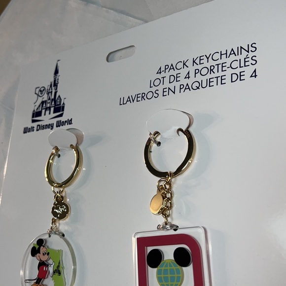 4pcs Disney 50th Anniversary Collection Keychains Mickey Mouse Cinderella Castle - Picture 7 of 13